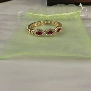 Monet Gold Red Stretch Bracelet